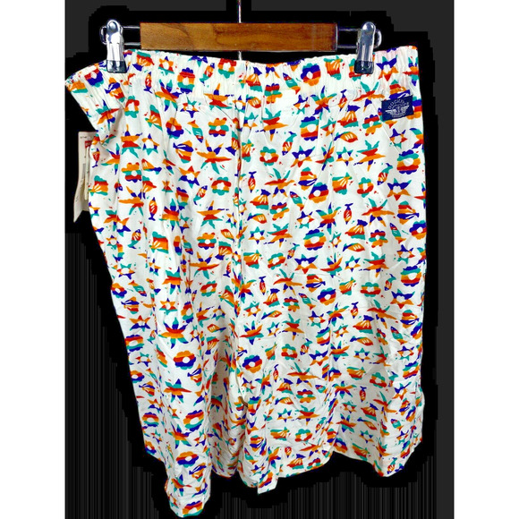Levis x Dockers Shorts Vintage NEW 1980s Size 2XL Mens White Tropical Rainbow - Picture 14 of 14